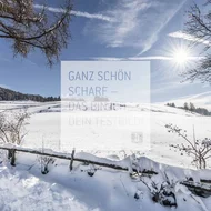 Winter Schneebedeckte Landschaft mit Sonne und blauem Himmel